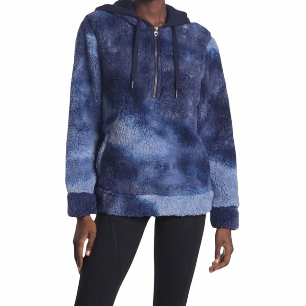 NWT Te Verde Tie Dye Half Zip Drawstring Hoodie XS v6x - Picture 1 of 7